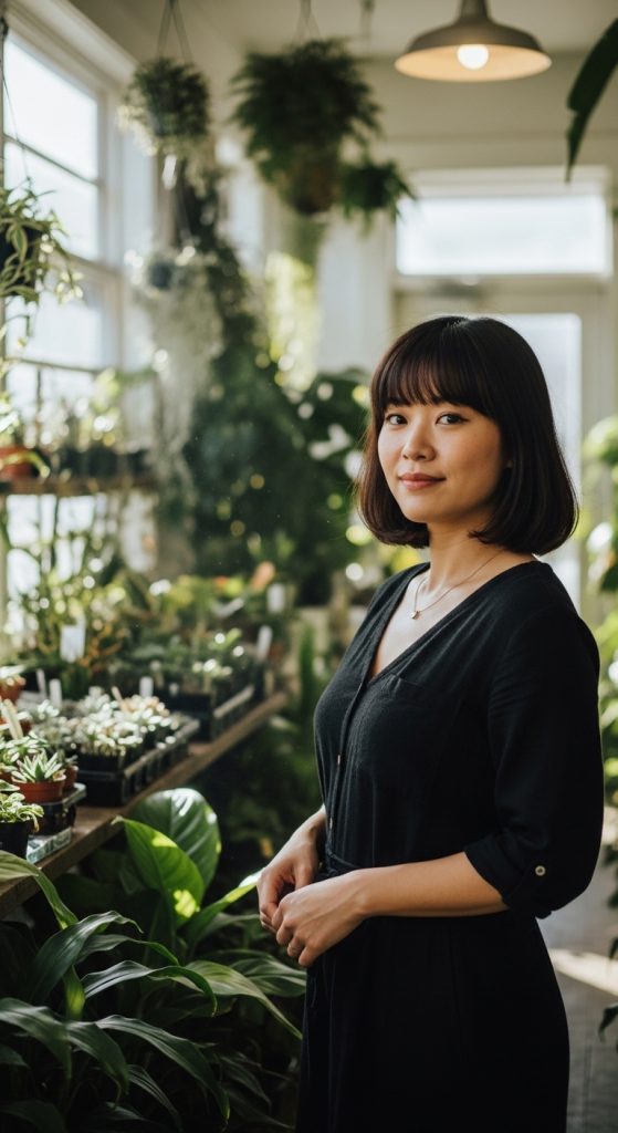 19. Chin-Length Soft Bob with Bangs