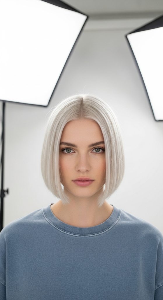 2. Blunt Bob with Sharp Ends