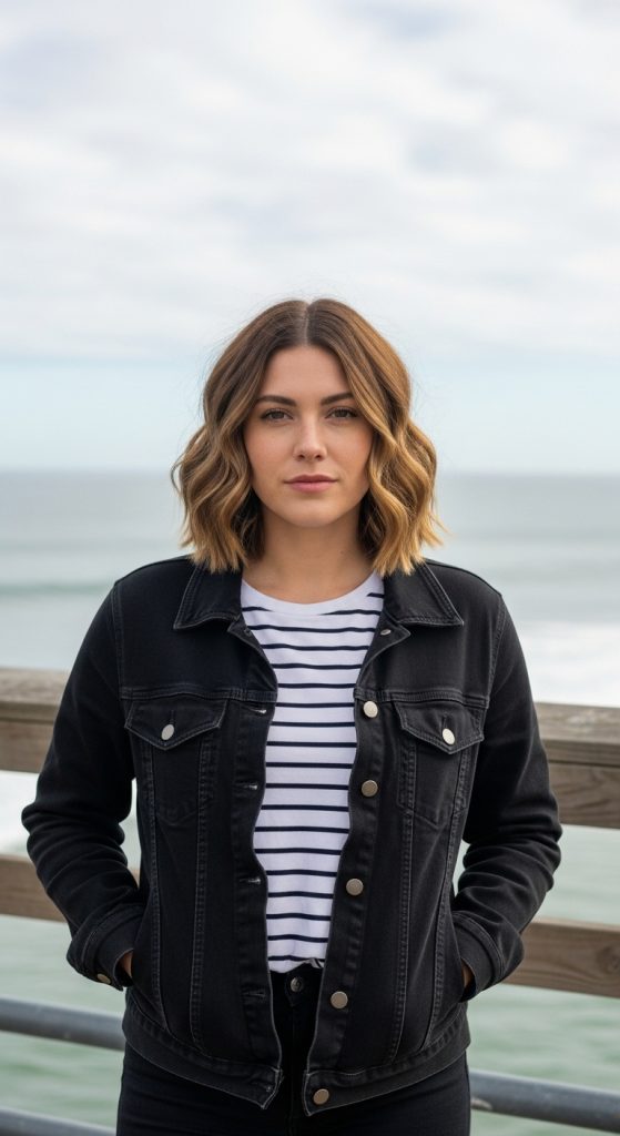 2. Textured Wavy Bob