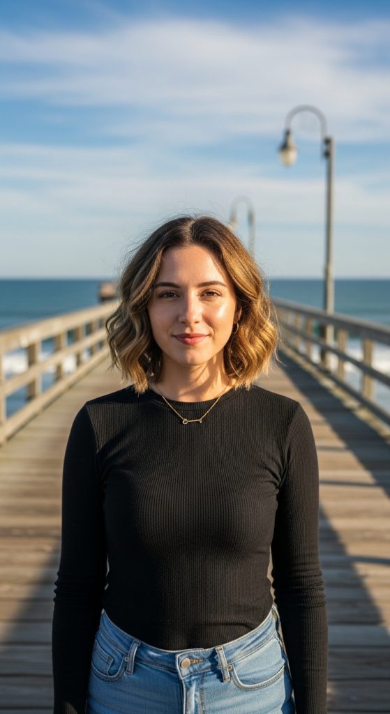 2. Textured Wavy Bob