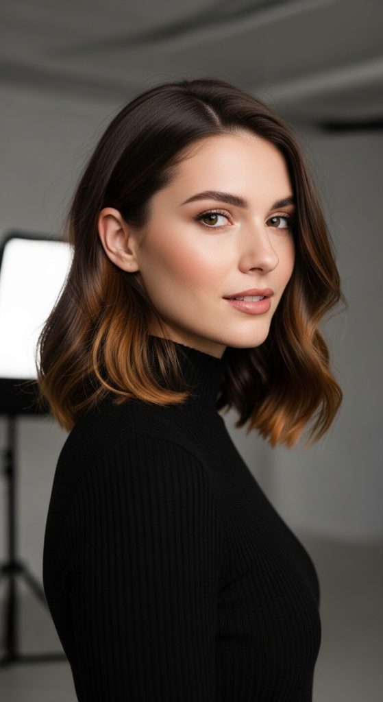 20. Lob with Balayage Ends