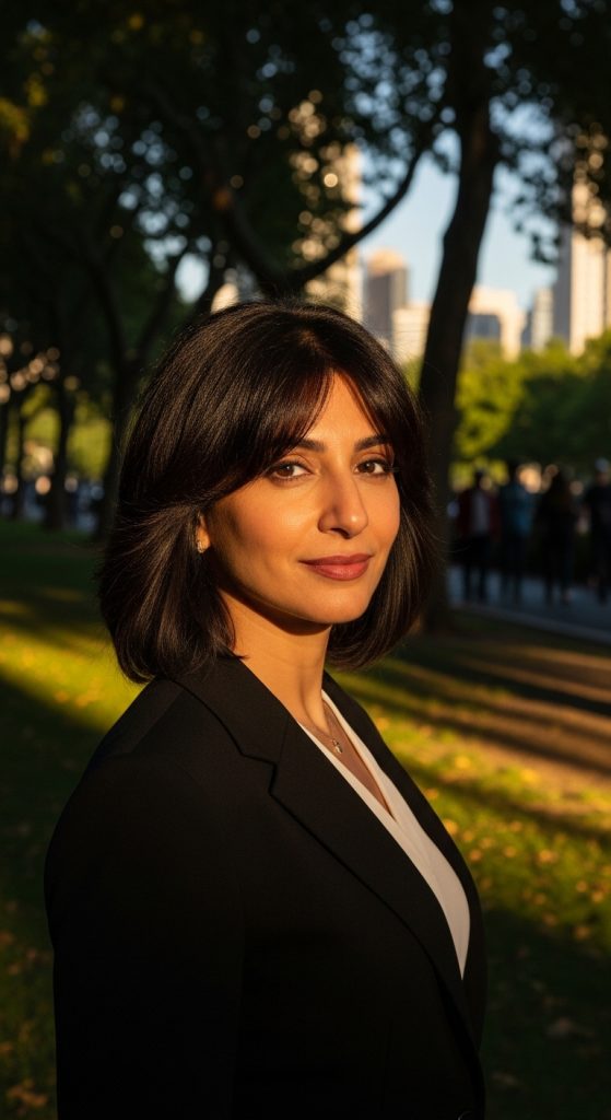 21. Layered Bob with Curtain Bangs