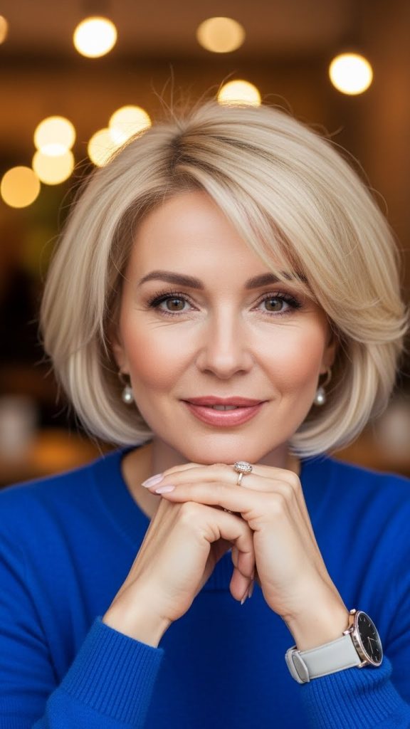 21. Short Rounded Bob with Volume