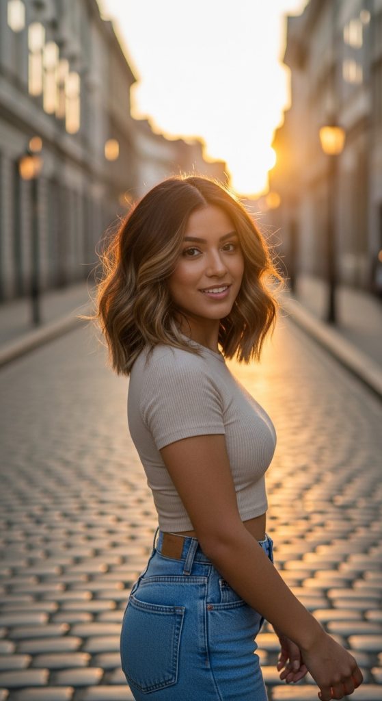 22. Wavy Bob with Balayage
