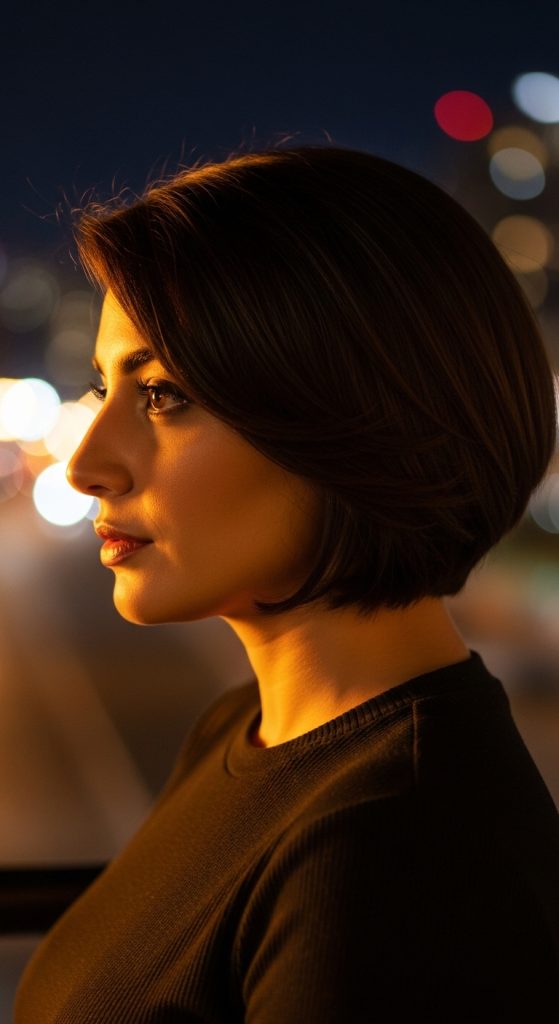 23. Modern Bob with Side Sweep