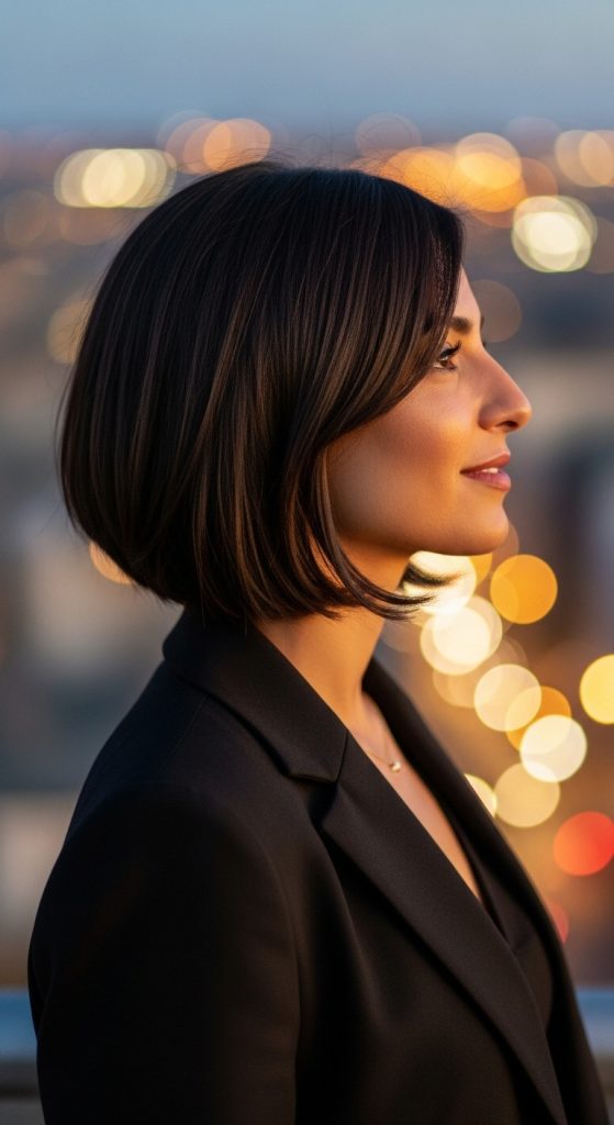 23. Modern Bob with Side Sweep