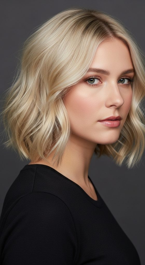 24. Wavy Bob with Shadow Roots