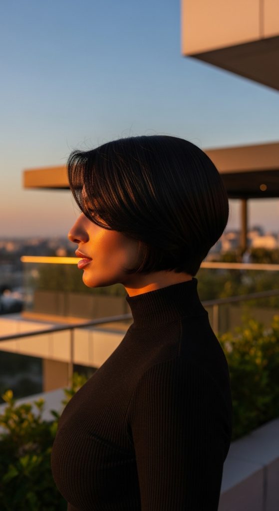 29. Sleek Bob with Side Sweep