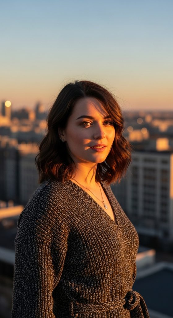 30. Wavy Lob with Side Part