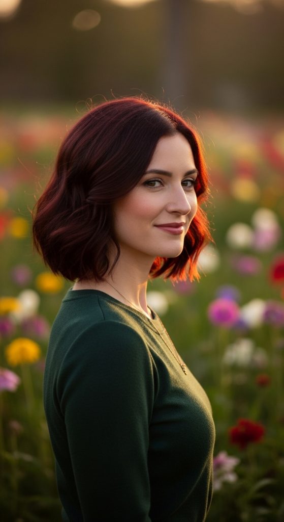 32. Bob with Slight Curls