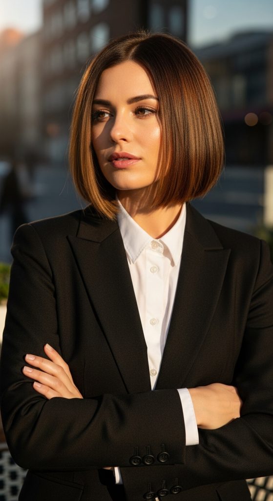 5. Blunt Bob with Highlights