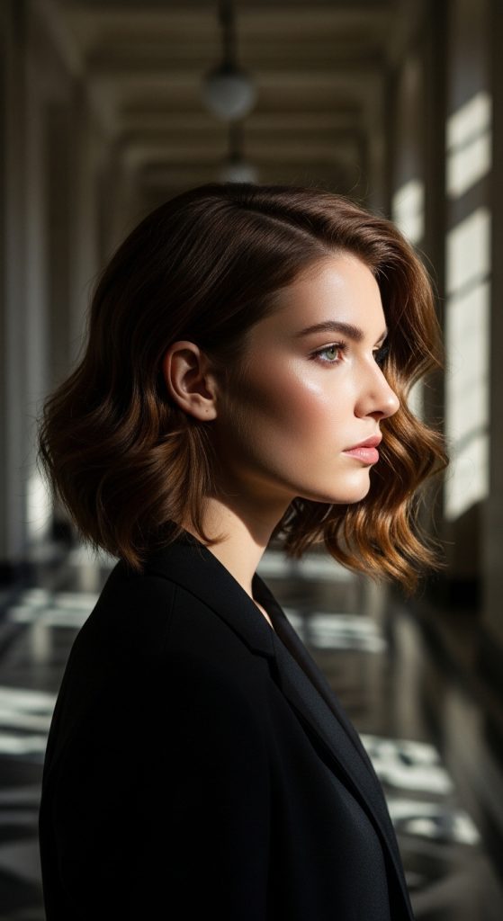 6. Side-Part Wavy Bob