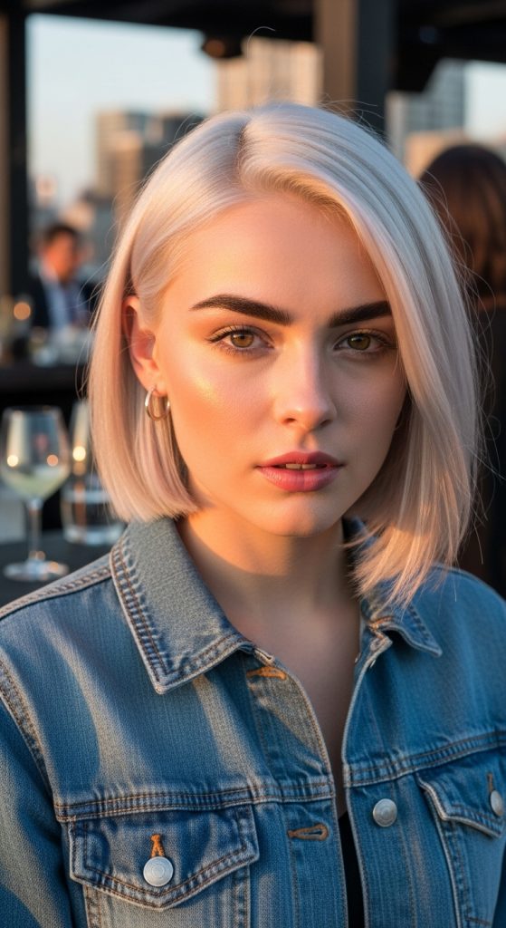 7. Blunt Bob with Side Part