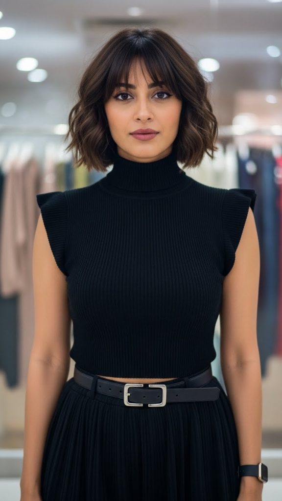 7. Bob with Curtain Bangs