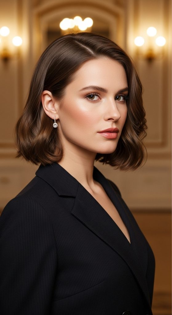 7. Layered Shoulder-Length Lob