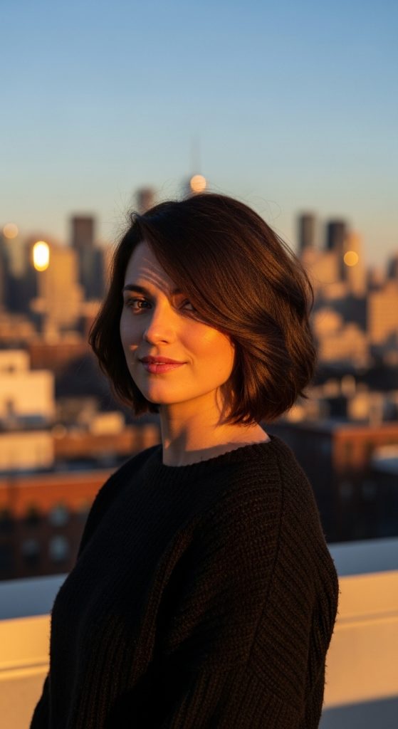 9. Layered Bob with Side Sweep