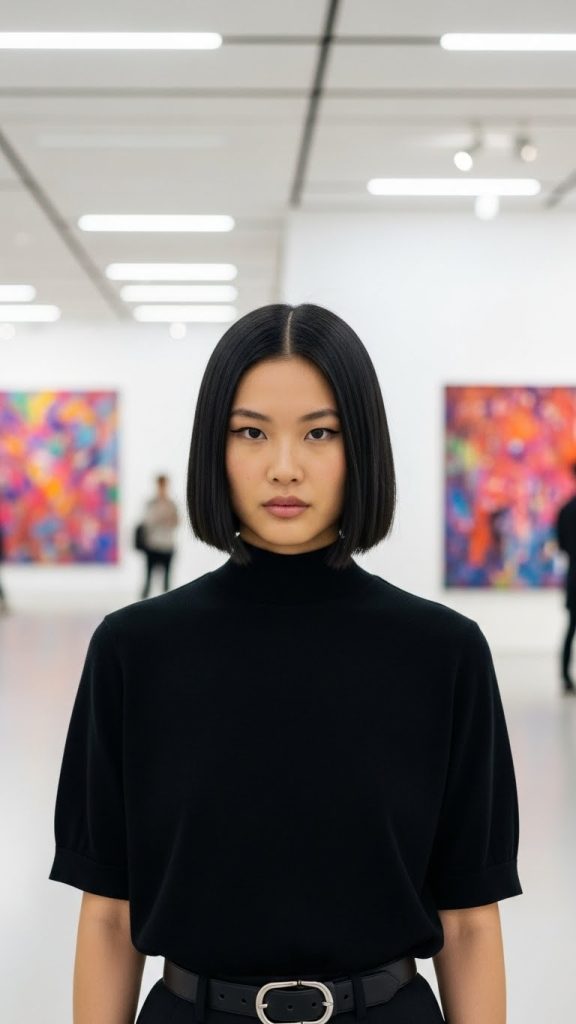 9. Polished Chin-Length Bob