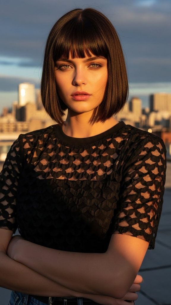 1. Blunt Bob with Sharp Ends Edgy Bob Haircut