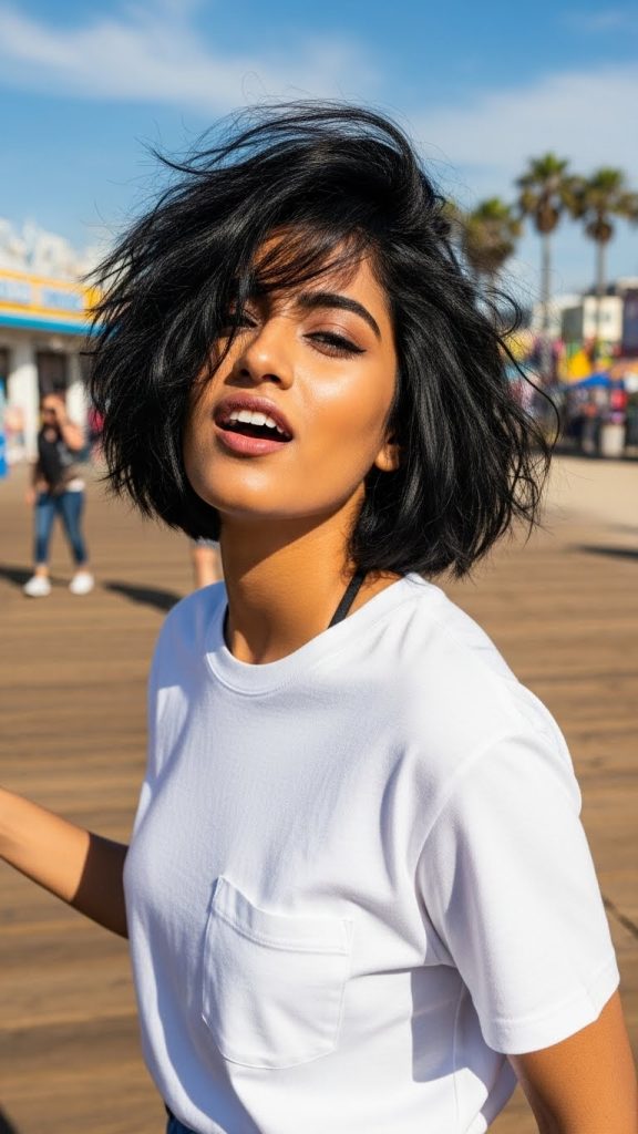 13. Messy Textured Short Bob