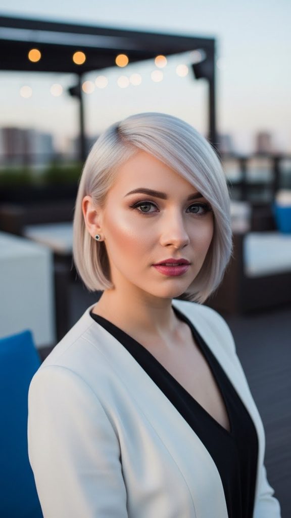 20. Side-Parted Sleek Bob