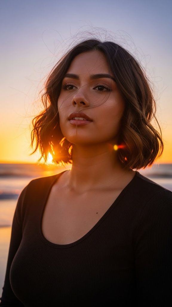 24. Soft Playful Wavy Bob