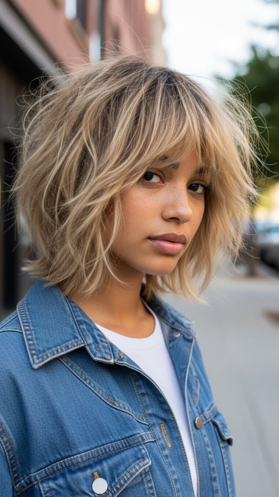 28. Piecey Textured Bob